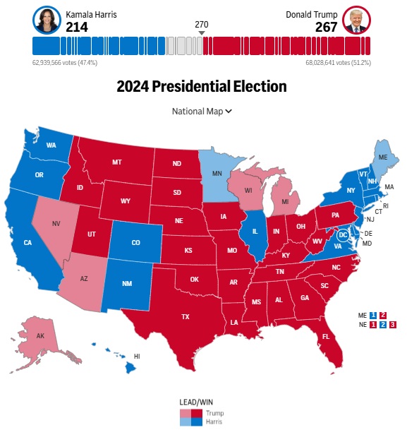 جدیدترین-نتایج-انتخابات-ریاست‌-جمهوری-آمریکا-هریس-ترامپ