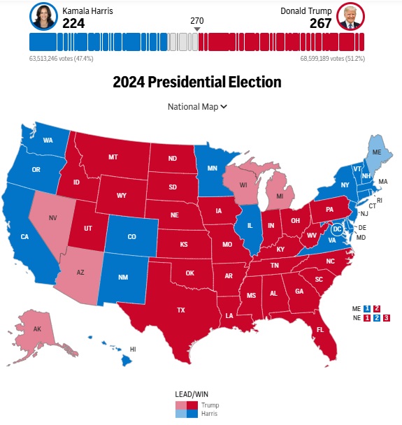 جدیدترین-نتایج-انتخابات-ریاست‌-جمهوری-آمریکا-هریس-ترامپ