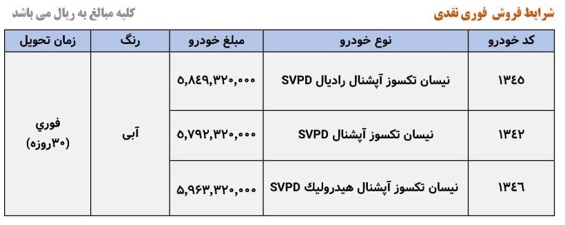 فروش فوری نقدی کامیونت نیسان تک‌ سوز