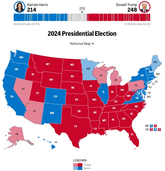 جدیدترین-نتایج-انتخابات-ریاست‌-جمهوری-آمریکا-هریس-ترامپ