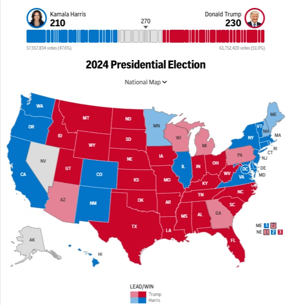 جدیدترین-نتایج-انتخابات-ریاست‌-جمهوری-آمریکا-هریس-ترامپ