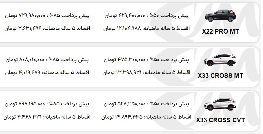 فروش جدید محصولات مدیران خودرو (شهریور 1403)